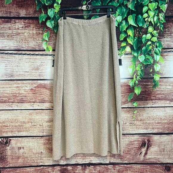 Vintage Precious As Diamonds Knit Boucle Midi Skirt Womens 3X Maxi Tan Brown - Picture 1 of 6